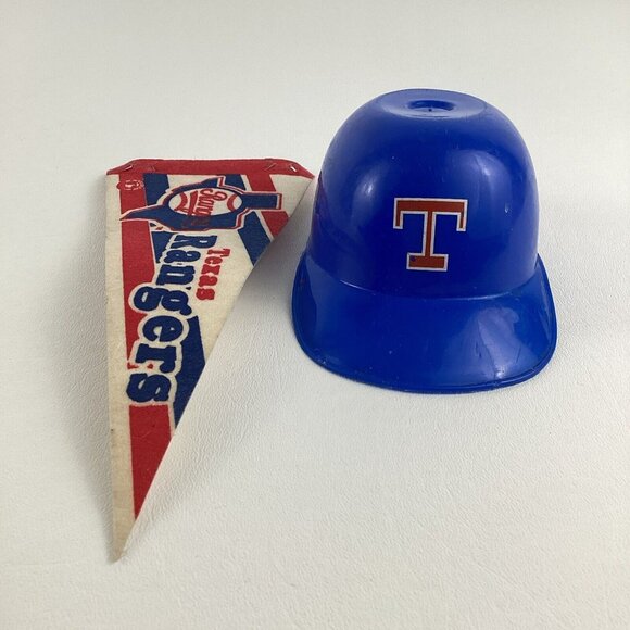 Laich Texas Rangers Mini Batting Helmet MLB Pennant Flag Collectible Vintage 90s - Picture 2 of 6